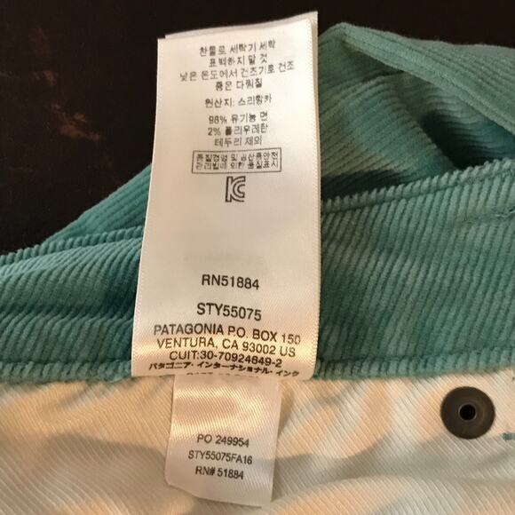 Patagonia Jeans Women’s Corduroy Mogul Blue Straight Leg Pants - 28 Long - Picture 13 of 13